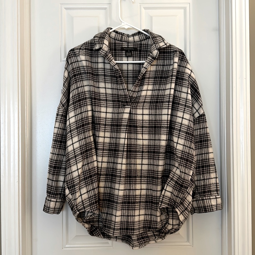 French Connection stylish flannel popover